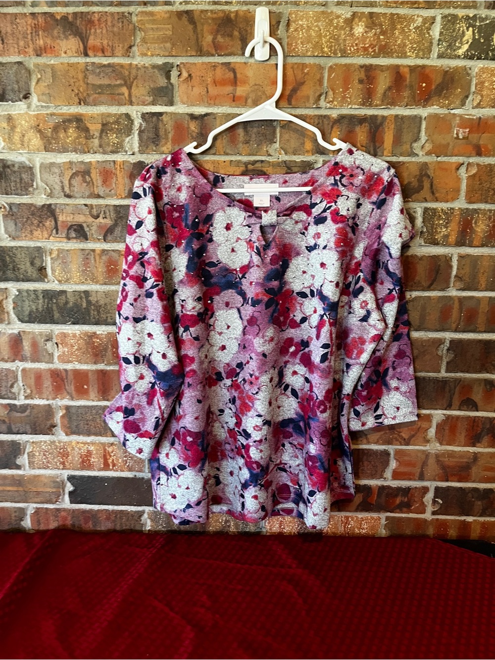 Allison Daley Women’s Pink Floral Long Sleeve Top Size:XL